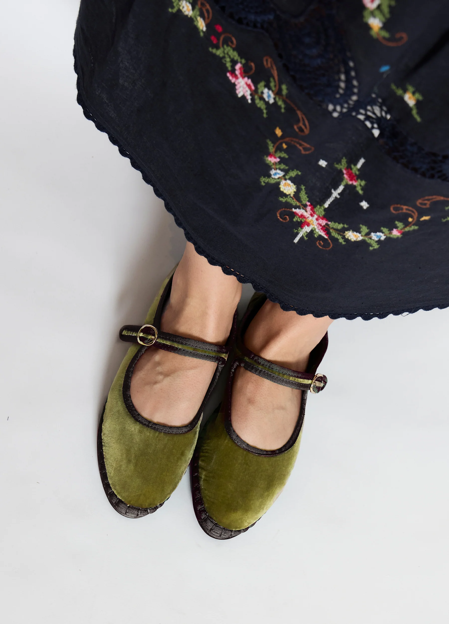 Velvet Mary Jane Flats - Image 6
